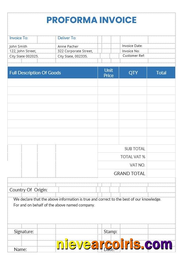 Sample Proforma Invoice
